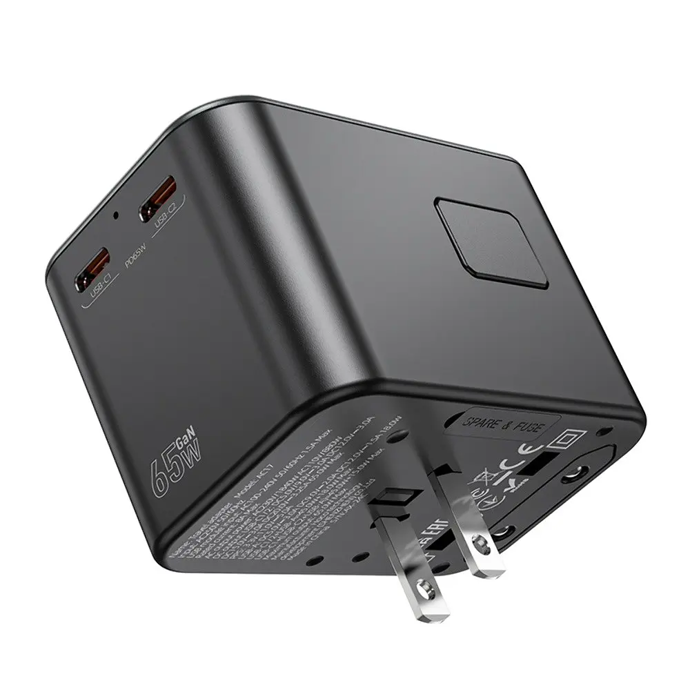 Зарядний пристрій Hoco AC17 USB/2 PD Type-C 65W чорний - фото 5