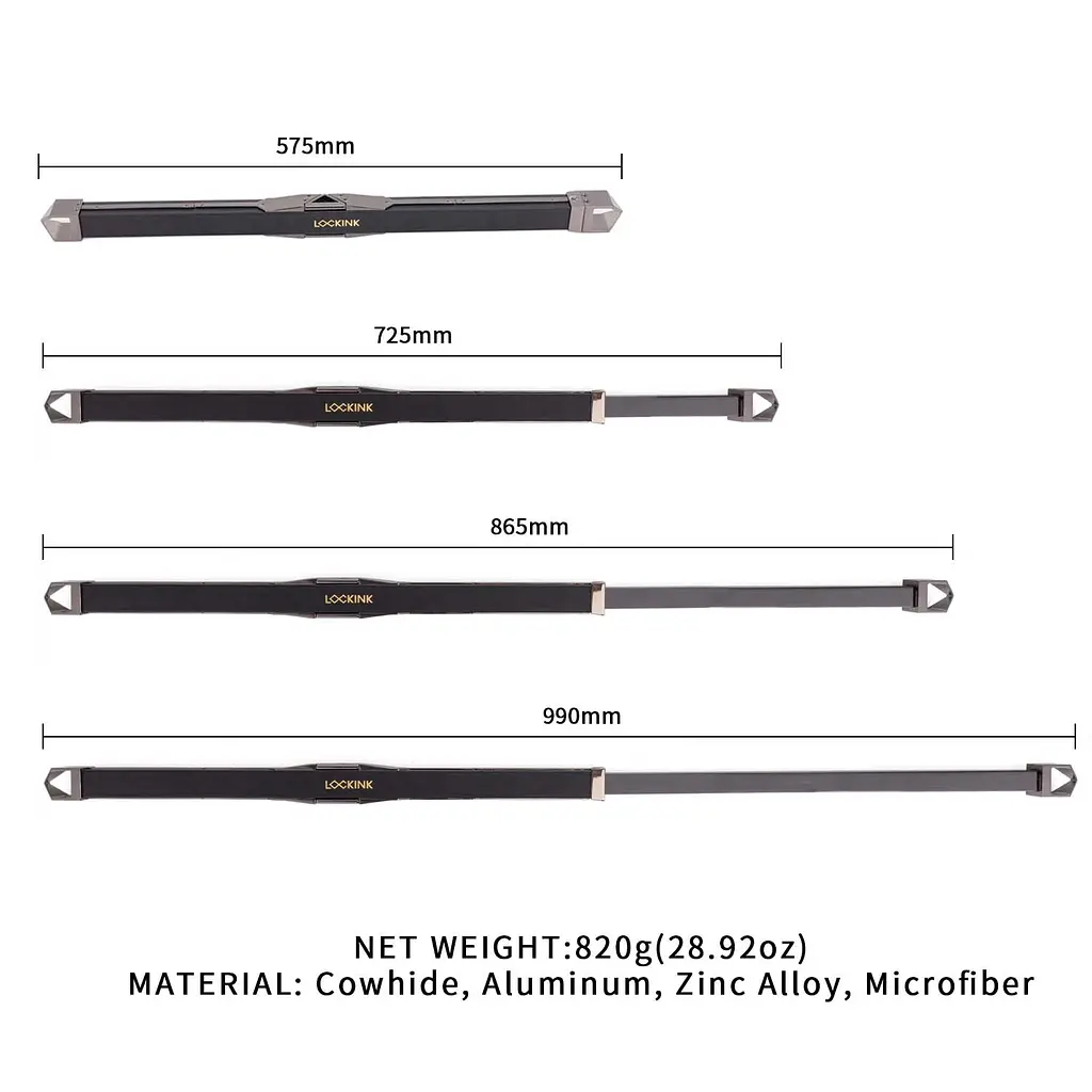Фіксатор-розпірка LOCKINK Adjustable Spreader Bar Set, чорний, шкіряний, ремені для шиї, рук/ніг - фото 9