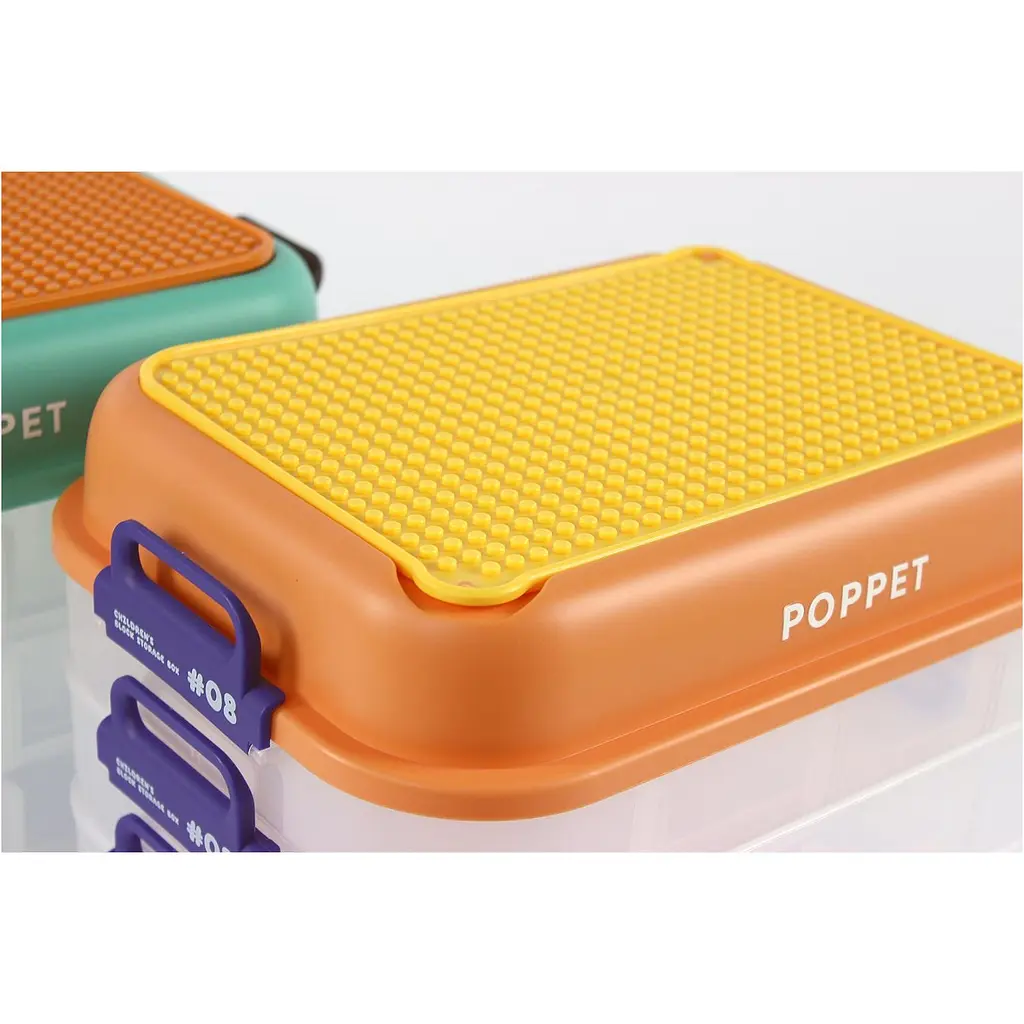 Багатофункціональний ящик Poppe Блокбокс Оранж для зберігання іграшок 3 секції (PP-007-O-3) - фото 9