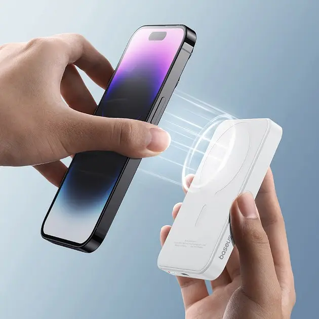 Зовнішній акумулятор - магнітне зарядне Baseus MagSafe Power Bank 5000mAh 20W (PPCXM05) - фото 4
