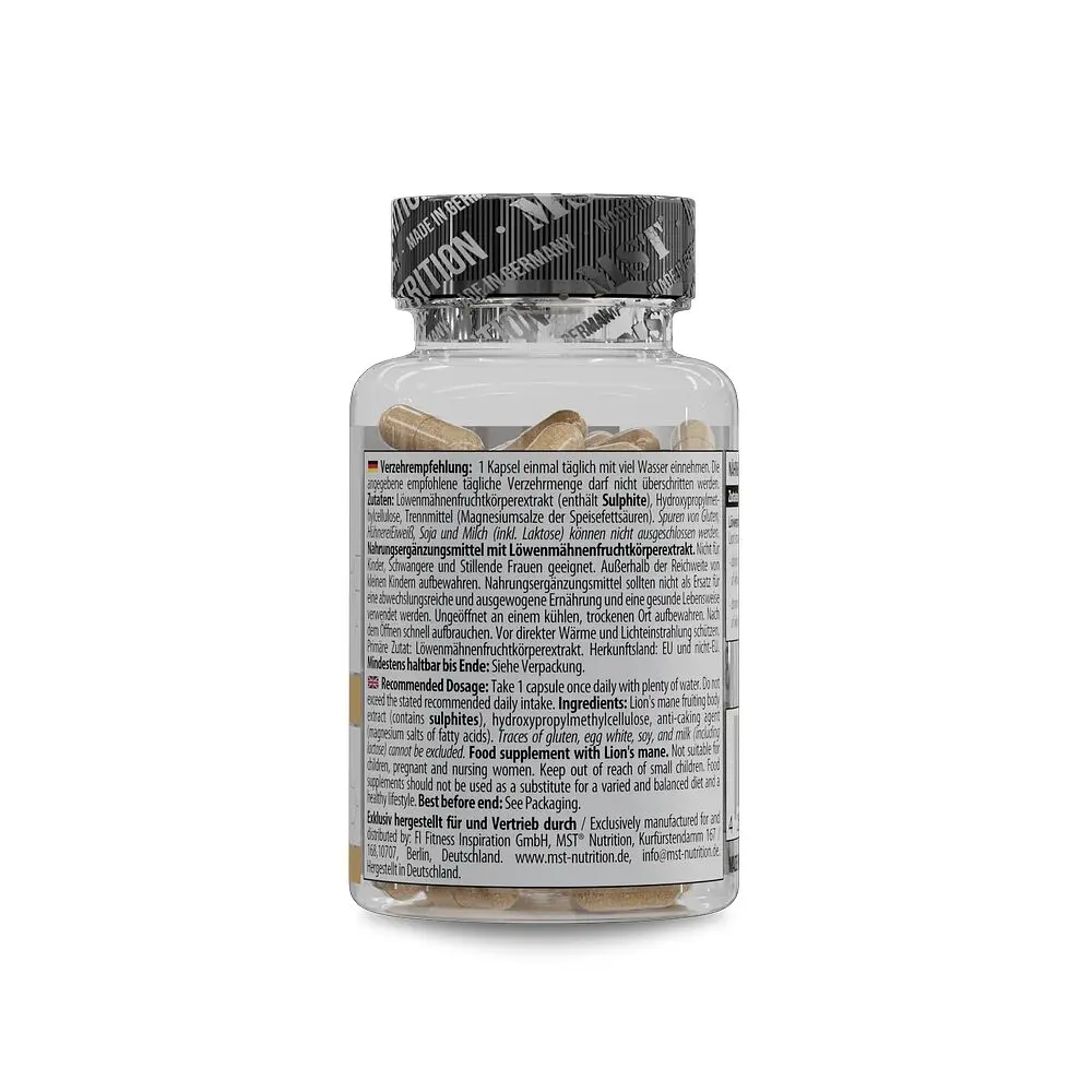 Екстракт гриба їжовик гребінчастий MST Nutrition Lion's Mane Mushroom, 60 капсул для підтримки мозку та нервової системи - фото 3