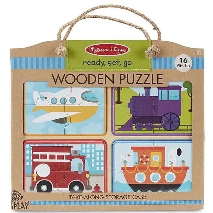 Пазли Melissa & Doug Транспортні засоби дерев'яні у футлярі (MD31361)
