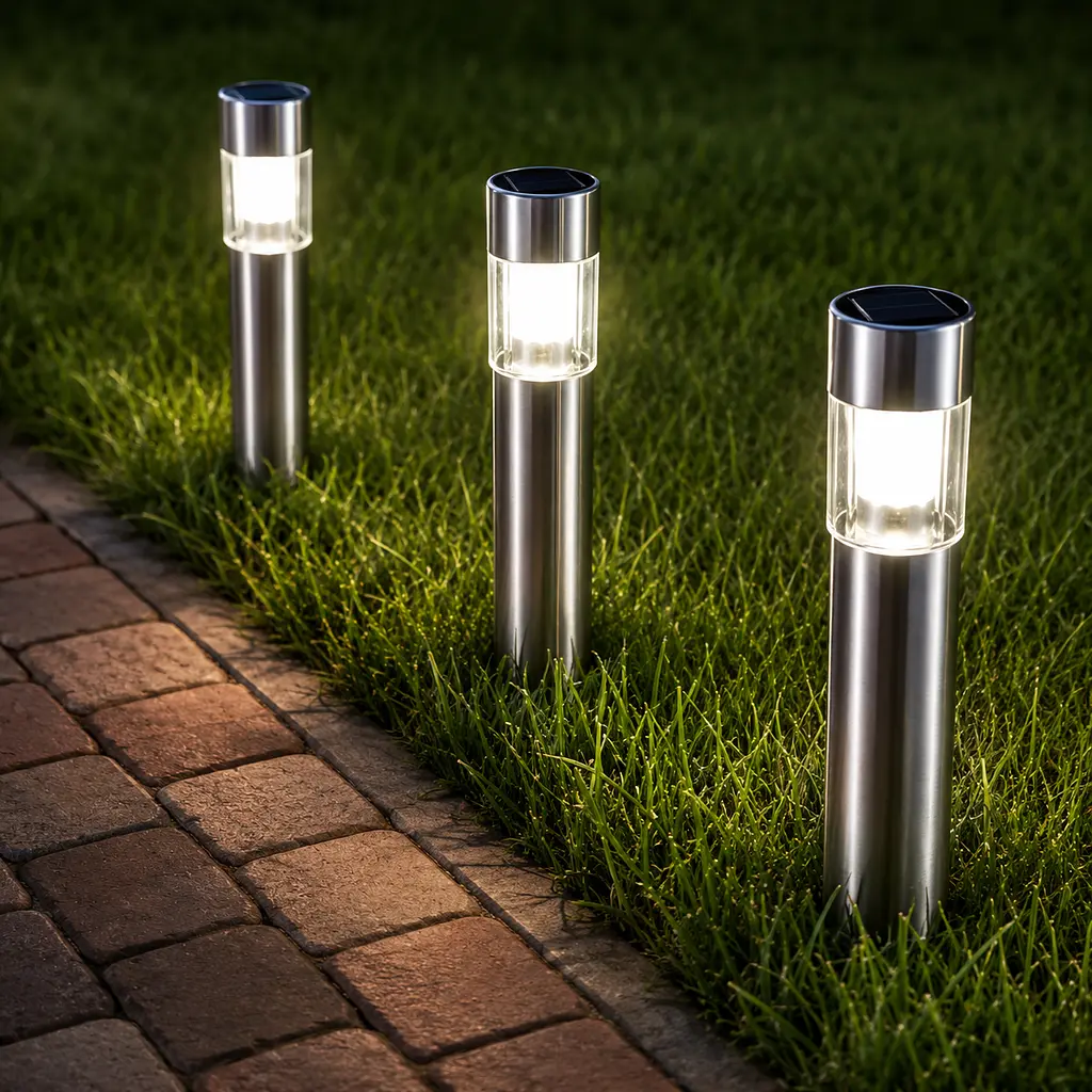 Світильники для газону Warm Solar Pillar Light Світлодіодний світильник на сонячній батареї 2 шт - фото 2