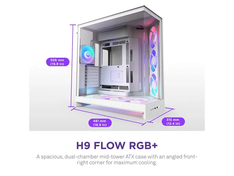 Корпус NZXT H9 Flow RGB White (CM-H92FW-R1) - фото 2