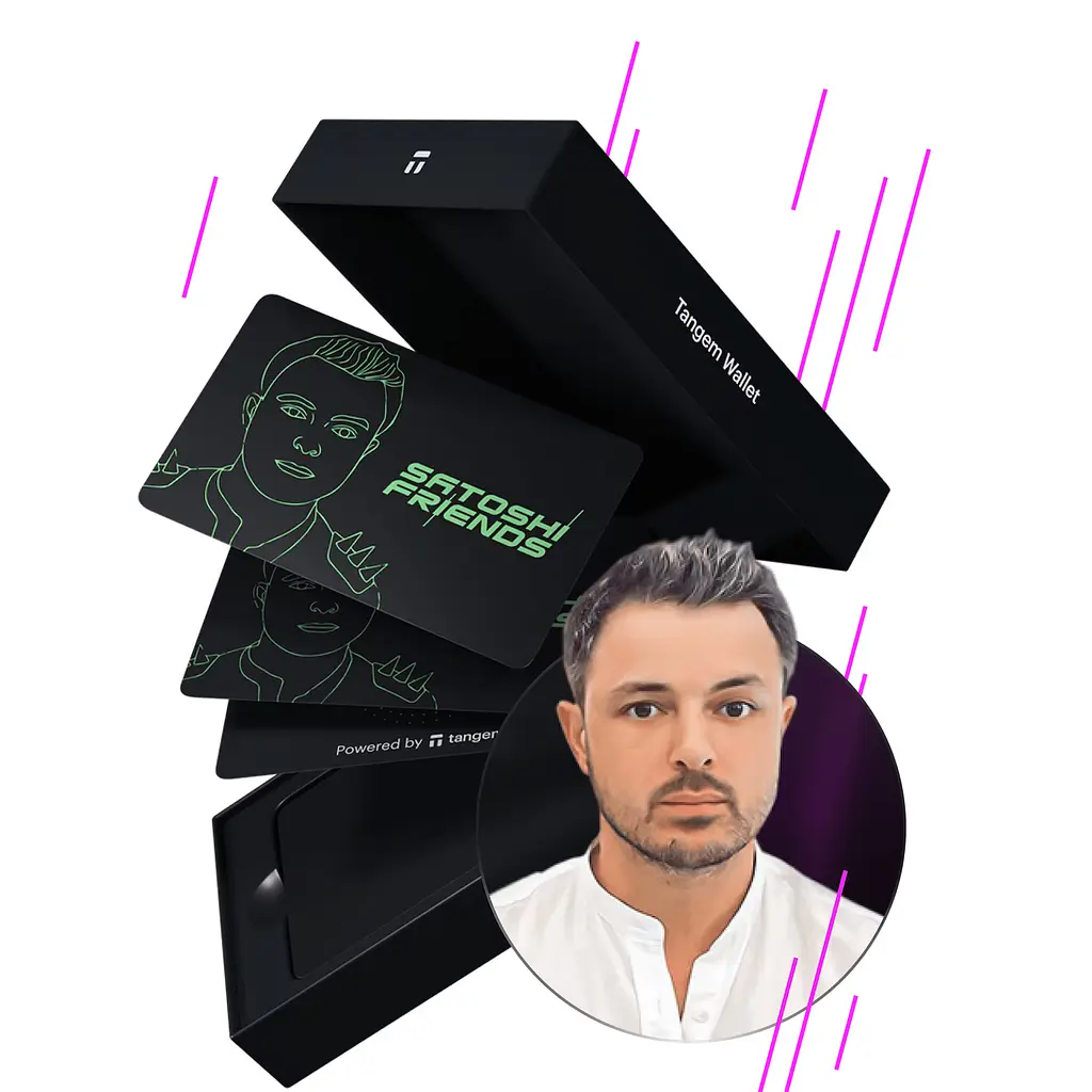 Криптогаманець Tangem 2.0 Satoshi Friends Wallet набір з 3 карток (TG-SATOSHI) - фото 2