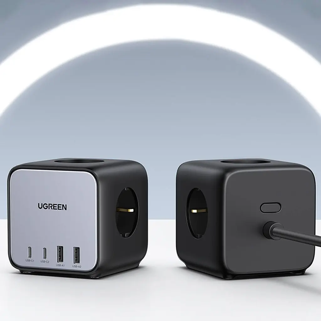 Зарядний пристрій 4xUSB 65W 2хUSB-C+2xUSB-A + 2хSchuko DigiNest Cube Power Strip CD268 Ugreen - фото 5