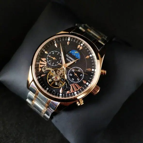 Чоловічий наручний годинник Guanquin Prestige Gold - фото 4