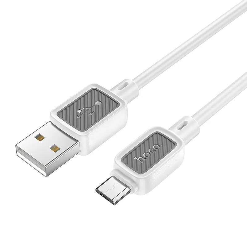 Кабель Hoco X108 Benefit silicone charging data cable Micro білий