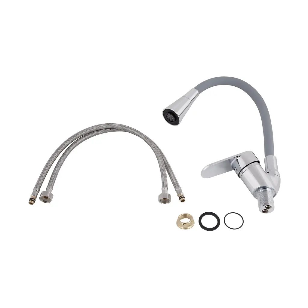Змішувач для кухні Lidz Tani 008F3 із гнучким виливом (k40) LDTAN008F3GCR39507 Grey / Chrome - фото 5