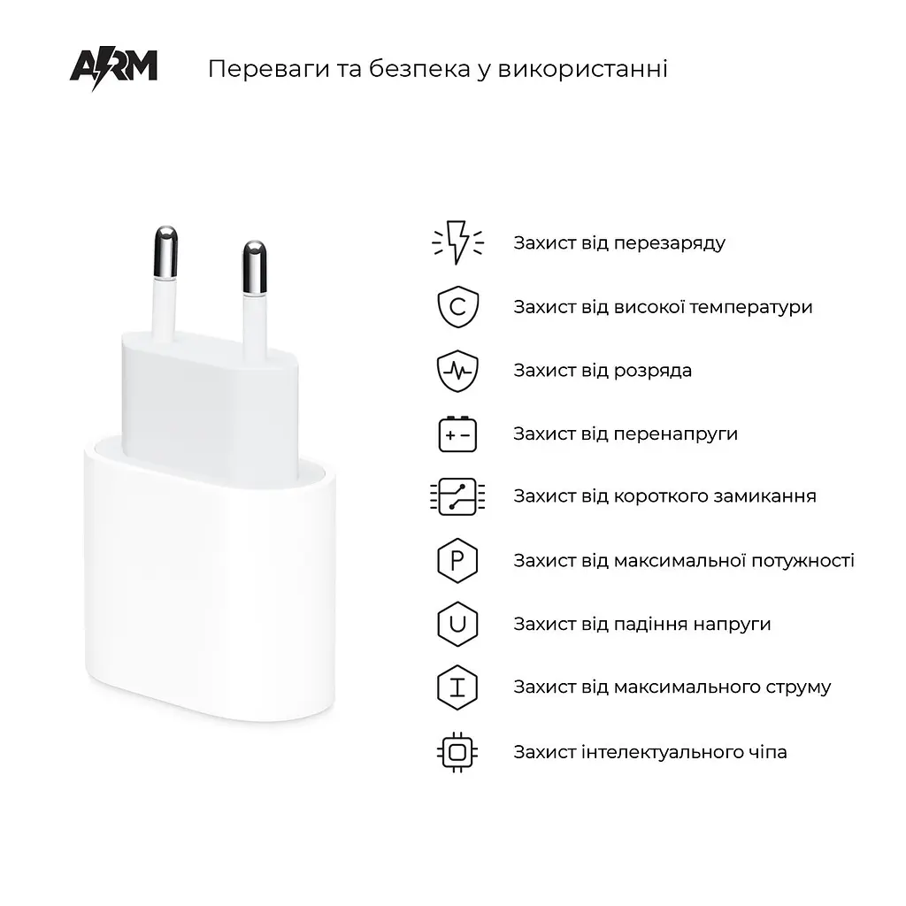 Зарядний пристрій Armorstandart AMHJ83 20W USB-C (ARM58528) - фото 5