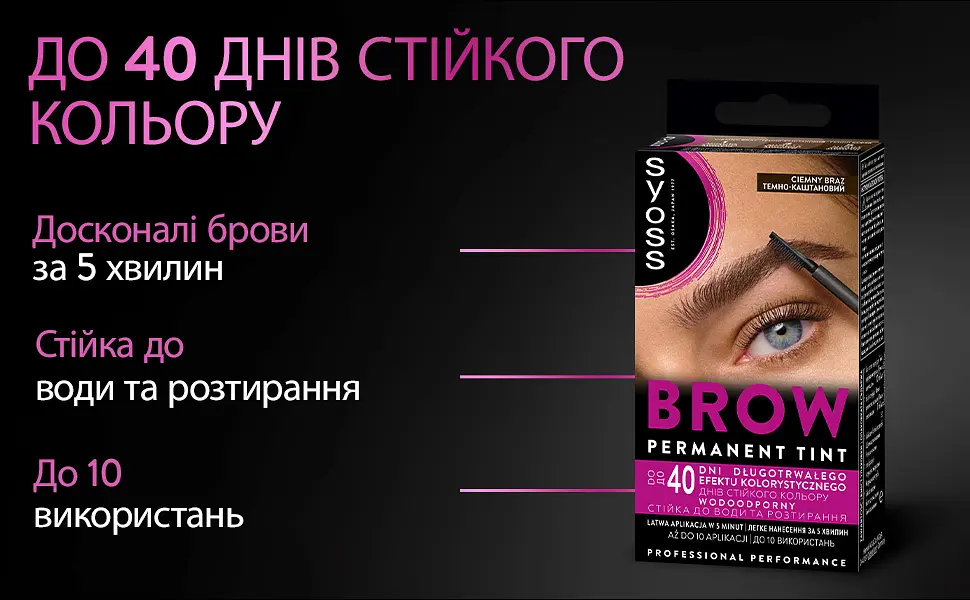 Уцінка. Стійка фарба для брів Syoss Brow Tint 4-1 темно-каштановий 17 мл - фото 3