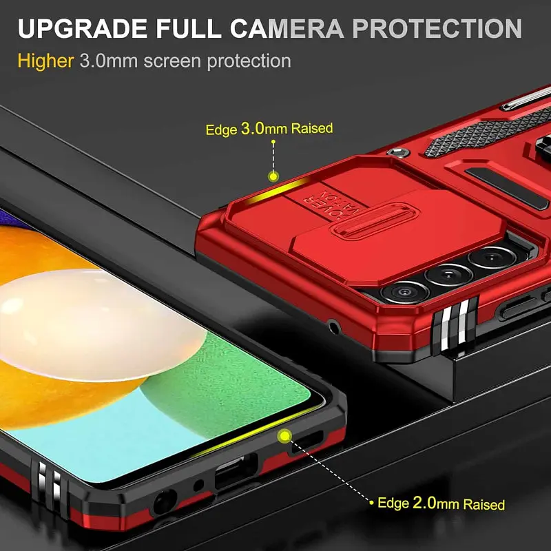 Ударостійкий чохол Camshield Army Ring для Samsung Galaxy A73 5G Червоний / Red - фото 4
