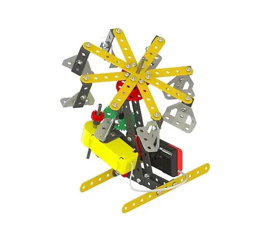 Конструктор Zephyr Mechanix Funfair металлический с электромотором 205 элементов 7 моделей - фото 2