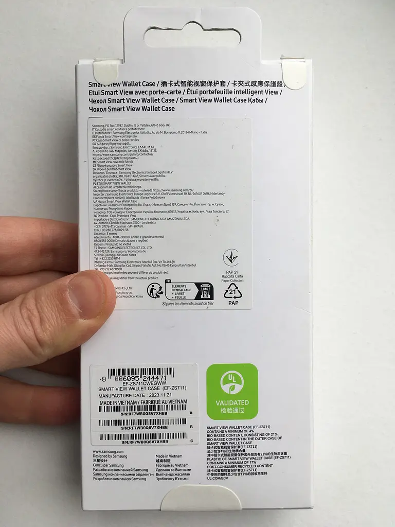 Оригінальний чохол-книжка Samsung Galaxy S23 FE Smart View Wallet Case White EF-ZS711CWEGRU SM-S711 - фото 6