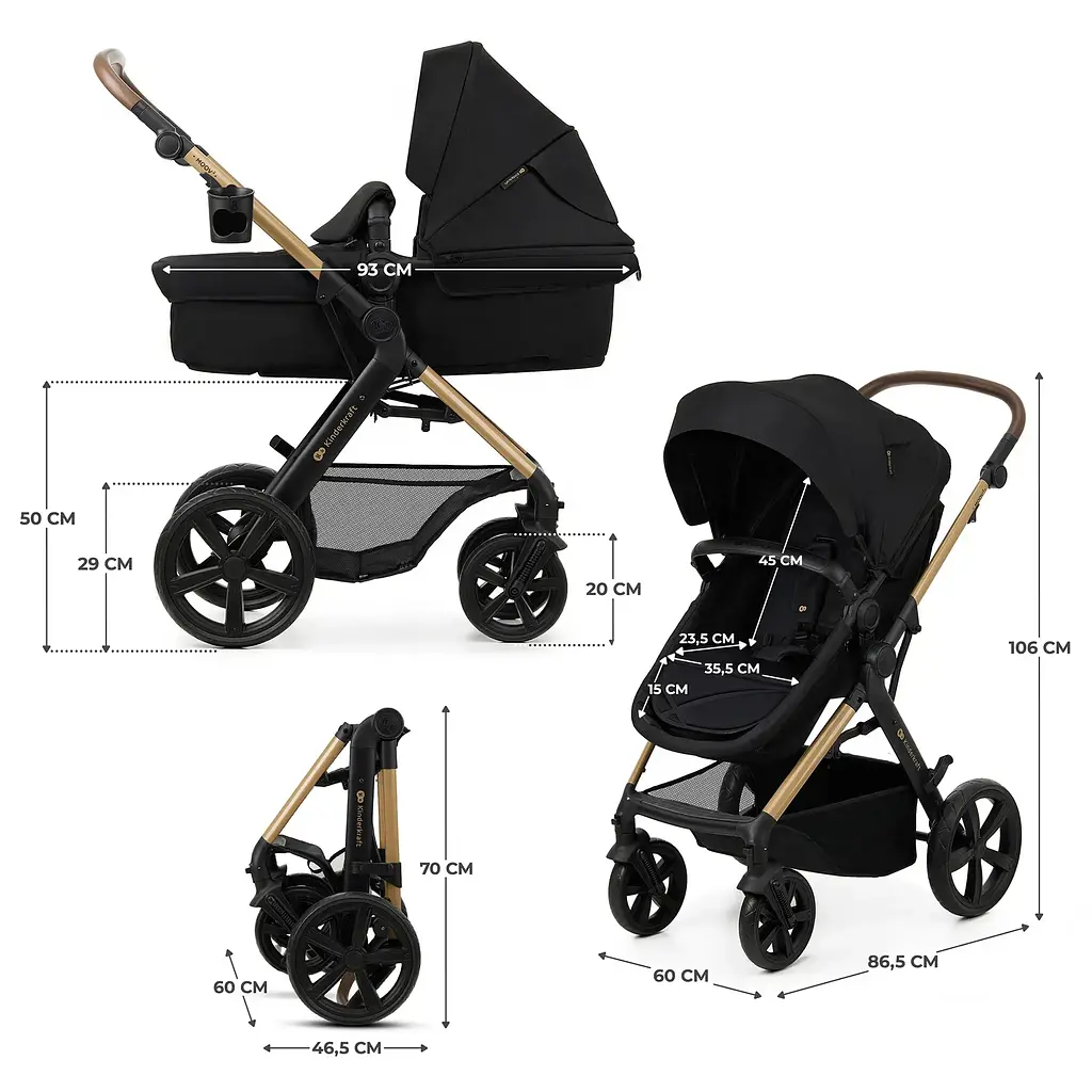 Універсальна коляска 3 в 1 Kinderkraft Moov 2 Pure Black (KSMOOV02BLKEV00) - фото 14