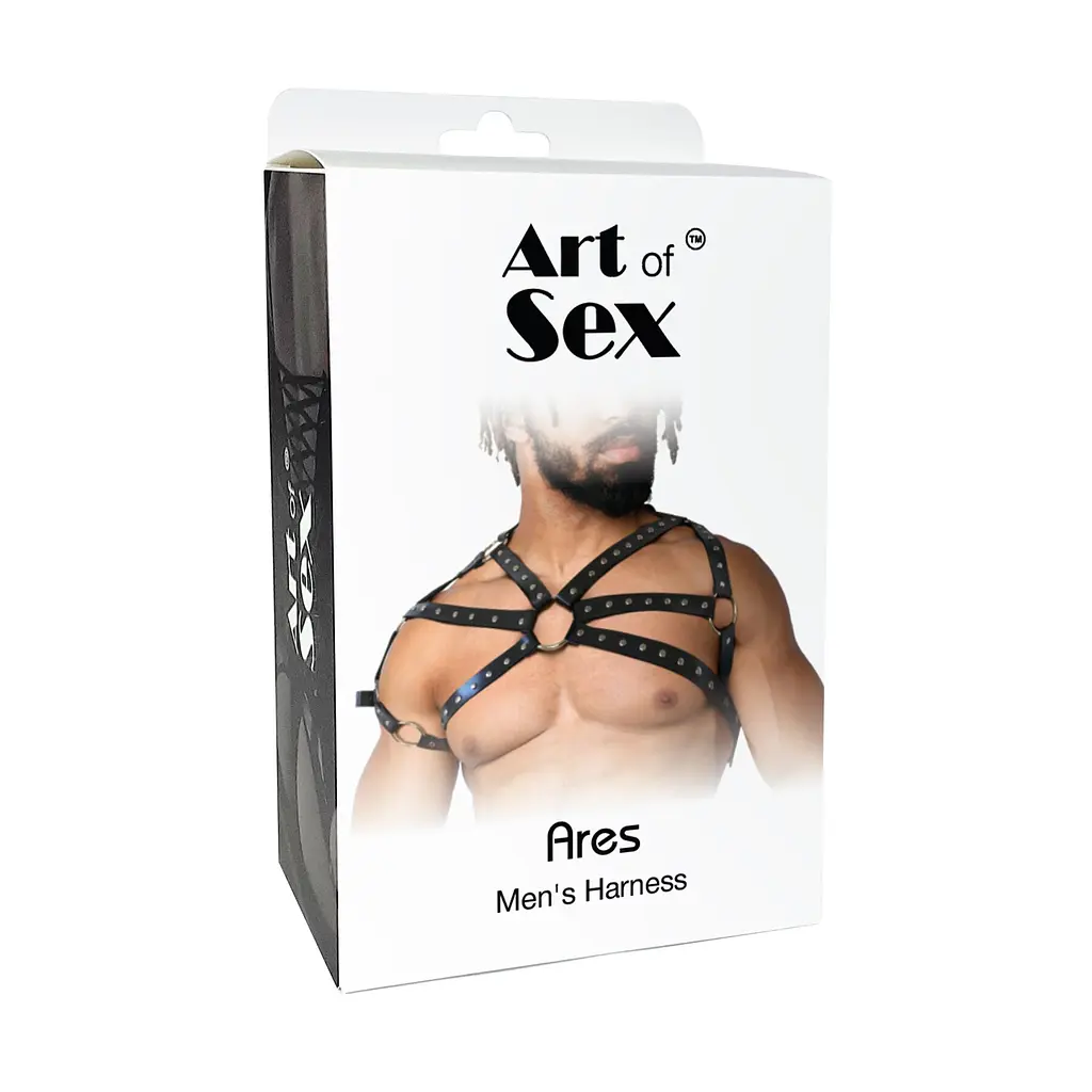 Чоловіча портупея Art of Sex - Ares, натуральна шкіра, колір Чорний, розмір L-2XL - фото 4