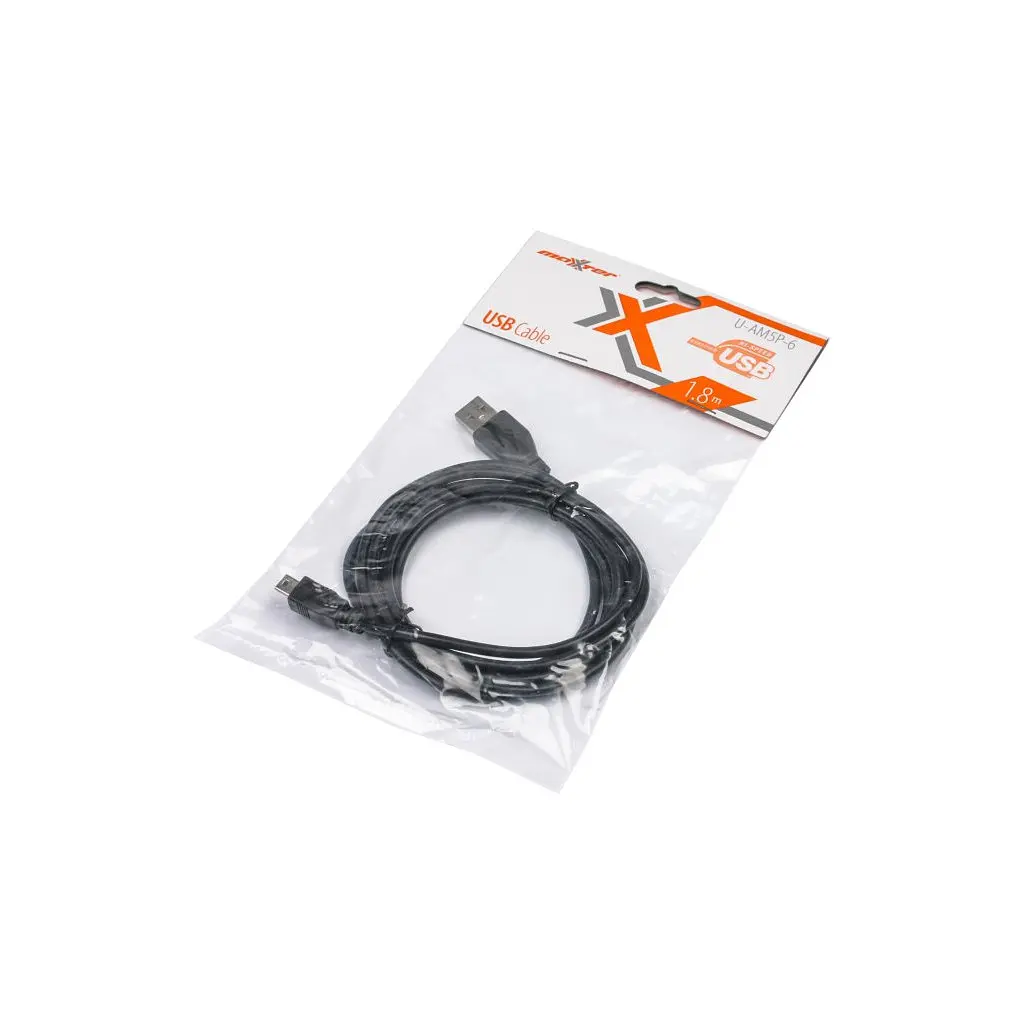 Дата кабель USB 2.0 AM to Mini 5P 1.8m Maxxter (U-AM5P-6) - фото 2
