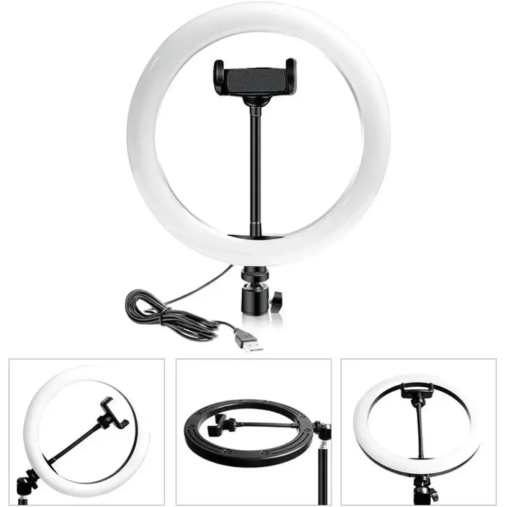 Кольцевая LED лампа AC Prof 1701 со штативом 26 см [76516] - фото 3