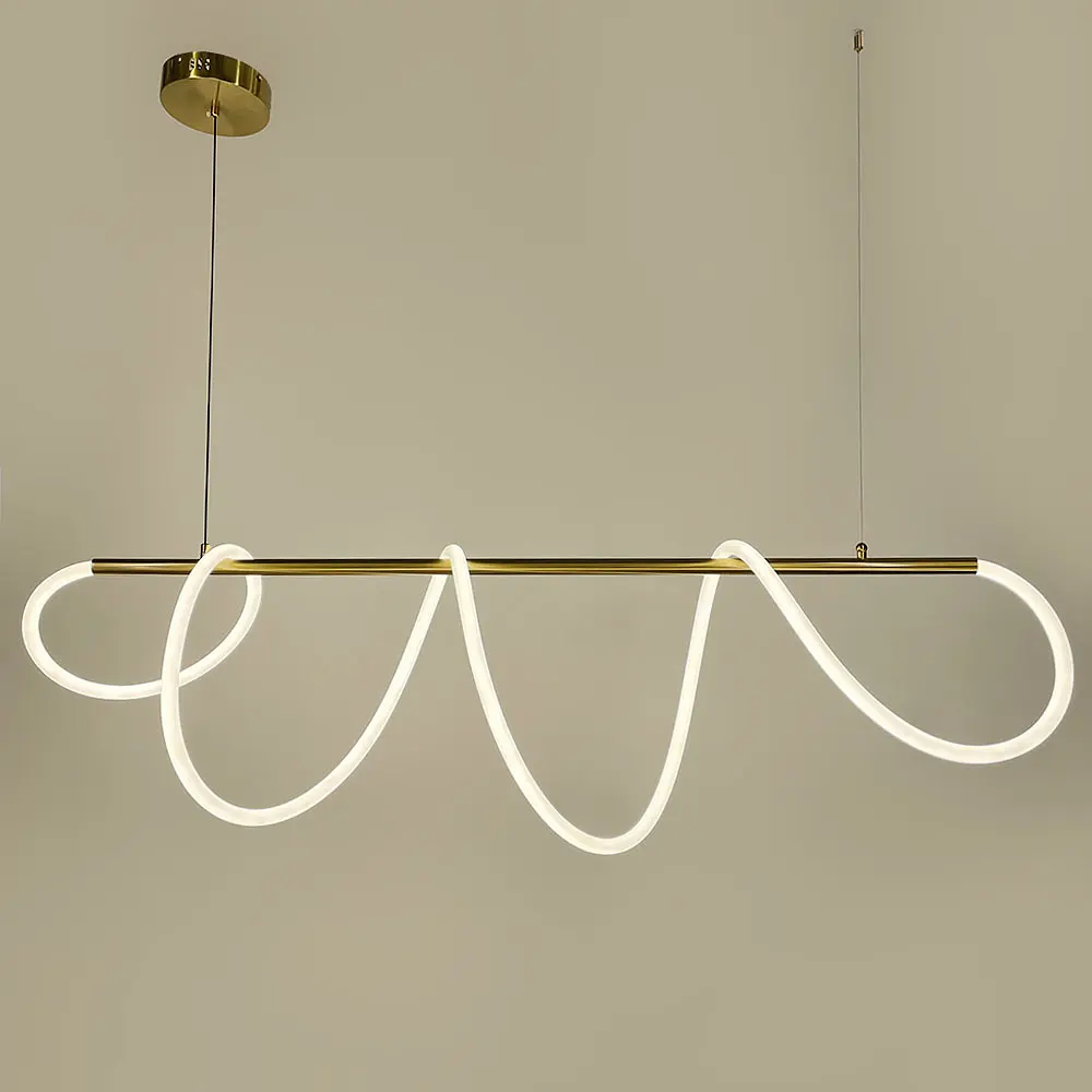 Латунная удлиненная люстра с гибкой LED лентой 170 см Ст. Y 410-1500 AB | Line F - фото 2