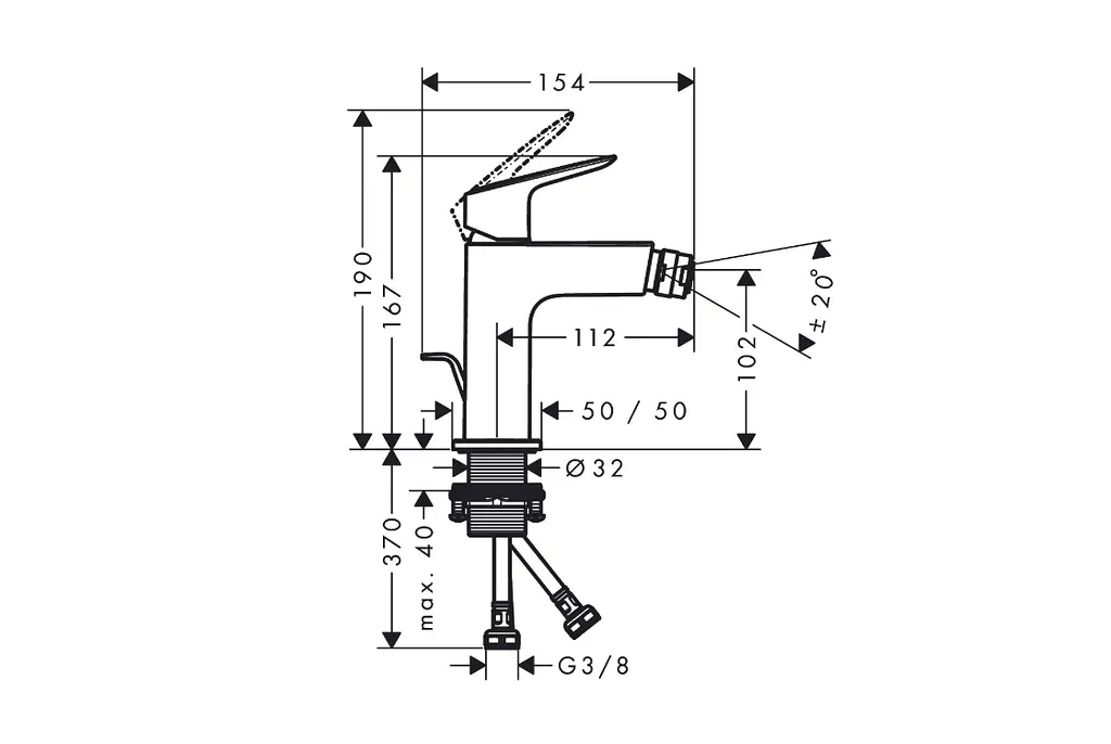 Змішувач для біде Hansgrohe Logis хром 71201000 - фото 2