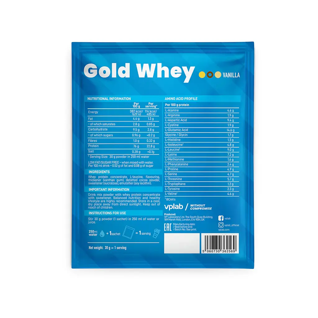 Протеїн, Sample Gold Whey — 30 г Vanila - фото 2