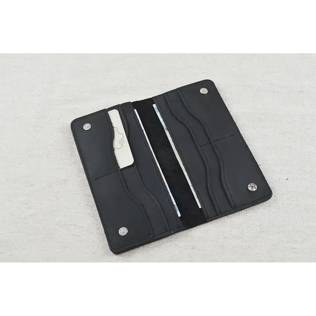 Кошелек-купюрник Crazy Horse тонкий мужской черный - фото 3