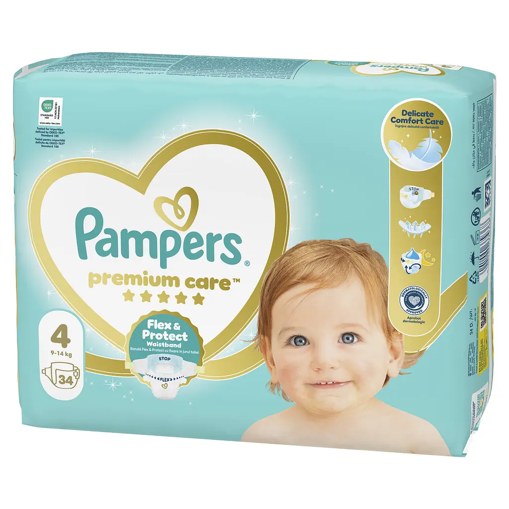 Підгузки Pampers Premium Care Розмір 4 (9-14 кг) 34 шт. - фото 2