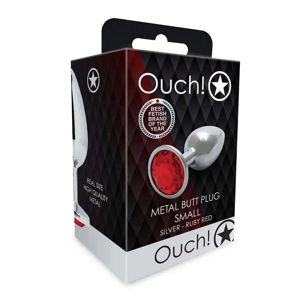 Анальна пробка Ouch! Round Gem S, 6.2 см (червоний) - фото 8