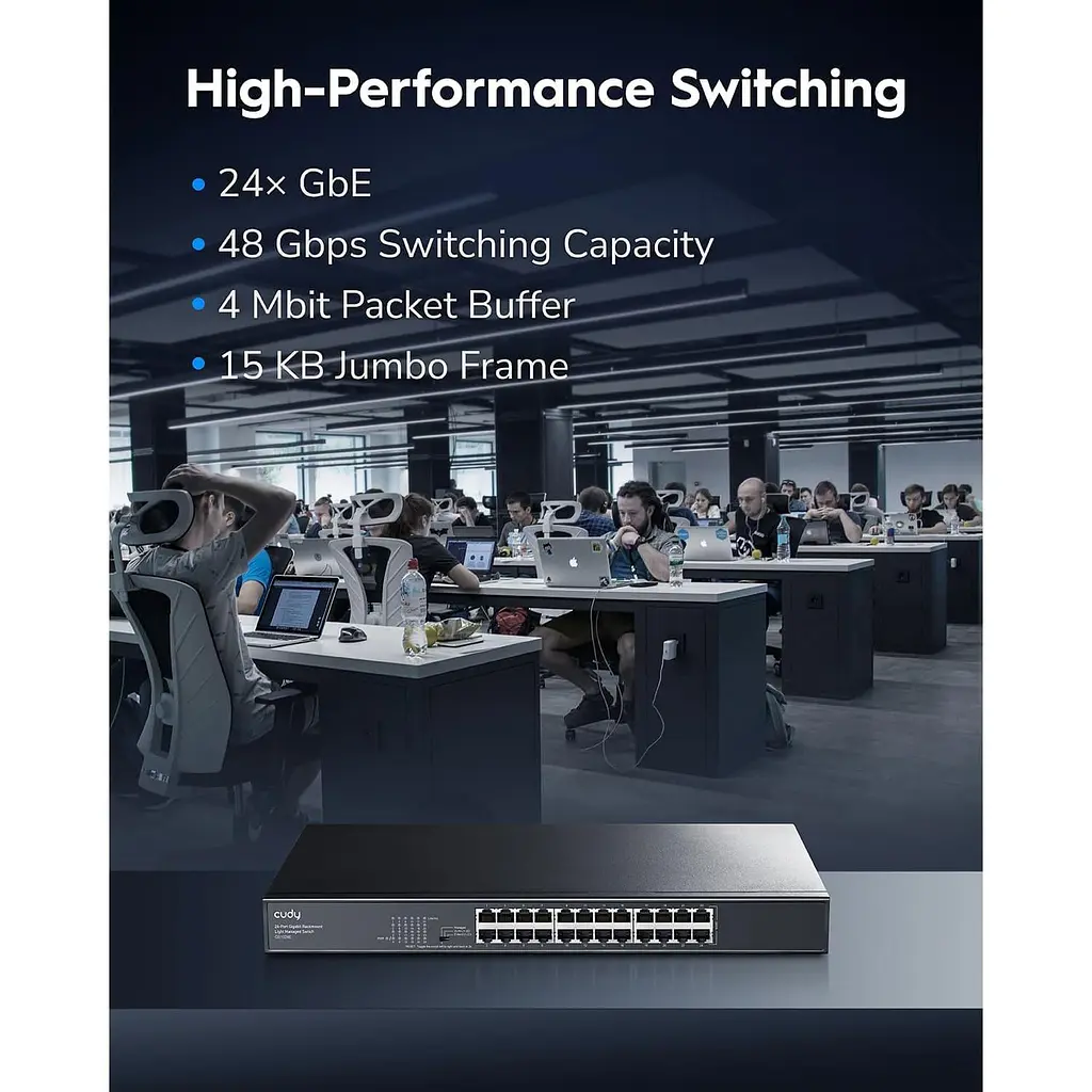 Комутатор Cudy GS1024E 24-Port Gigabit Easy-Managed Switch (GS1024E) - фото 8