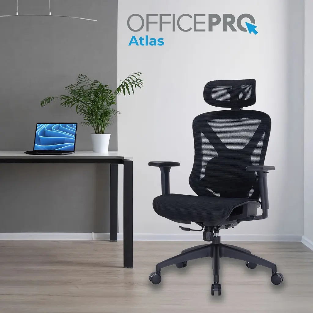 Офісне крісло Officepro Atlas OC630-B-B-B Black [148898] - фото 8