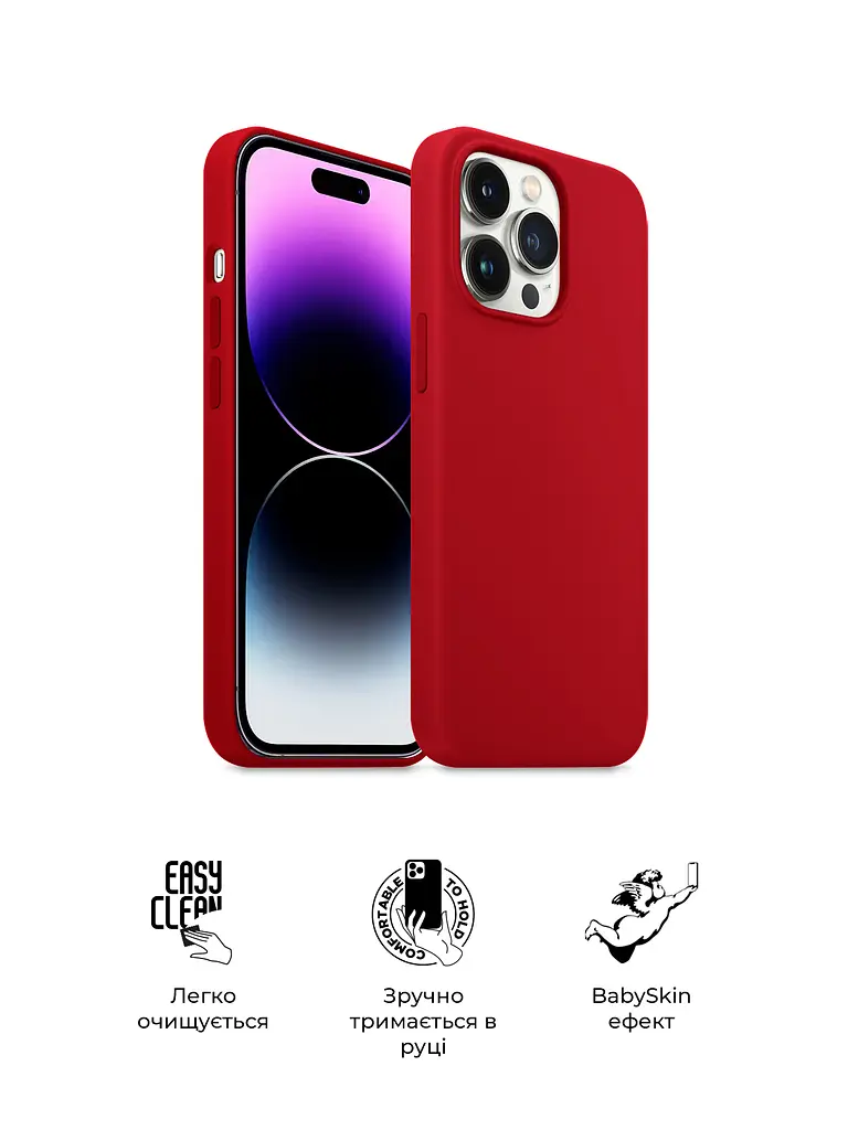 Силиконовый чехол для Apple iPhone 14 Pro Max, ICON2 Case, красный, противоударный, панель, защита всего корпуса, матовая поверхность Soft Touch, выступает над дисплеем, совместим с защитными стеклами и пленками, с микрофиброй, ArmorStandart (ARM63618) - фото 3
