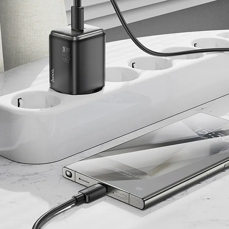 МЗП Hoco N54 Monsoon PD45W (1USB-C) + Type-C to Type-C Black - фото 4