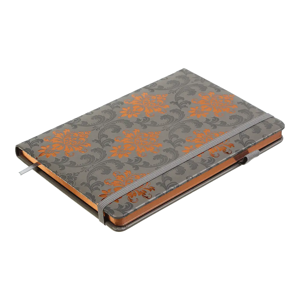 Блокнот деловой Buromax Royal А5 96 л. в клеточку обложка искусственная кожа серый (BM.295125-09) - фото 3