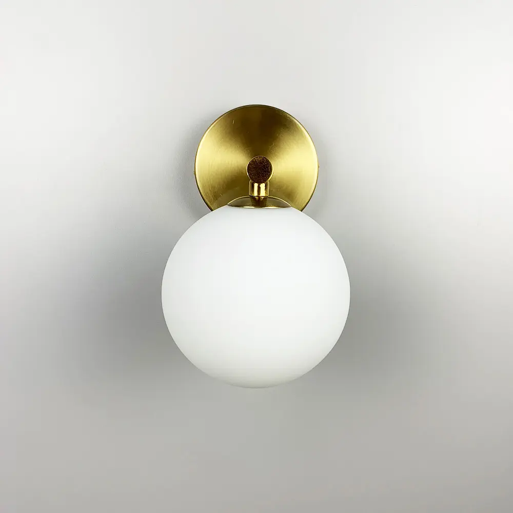 Бра Sphere Lampardi у латунному корпусі з білим плафоном Line F WB 13/1 - фото 7