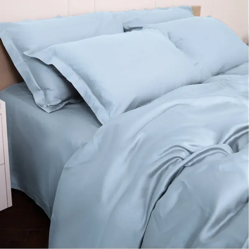 Простыня на резинке MirSon Tencel №04 Blue 60х120 см (2200009369933) - фото 3