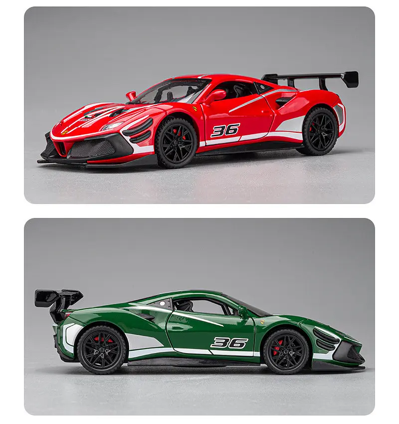 Колекційна металева модель автомобіля АвтоЕксперт Ferrari 488 Challenge EVO з інерцією, світлом та звуком 1:32 - фото 8