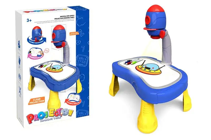 Дитячий стіл для малювання НЛО з проектором розмір 34х9х21 см YG TOYS 6635