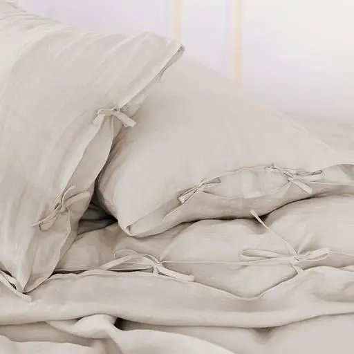 Комплект постільної білизни MirSon Natural Linen Jasmine льон полуторний євро бежево-сірий (2200008269043) - фото 7