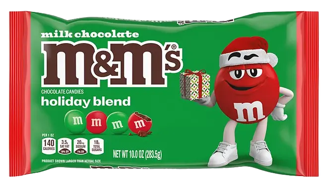 Драже M&M's Milk Chocolate Holiday Blend Red & Green Christmas Candy 283.5 г