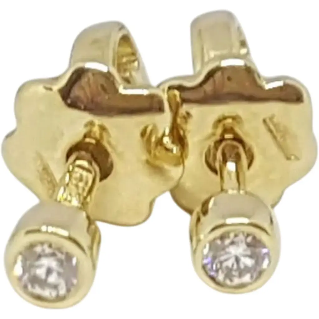 Золоті сережки-пуссети Qvaliz з діамантами. Артикул С00949 - фото 1