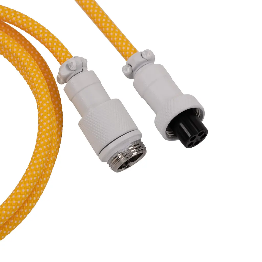Кабель Keychron USB-A/USB-C > USB-C заряджання/синхронізації, 1.36м, Type-C, Coiled Aviator, жовтий - фото 3