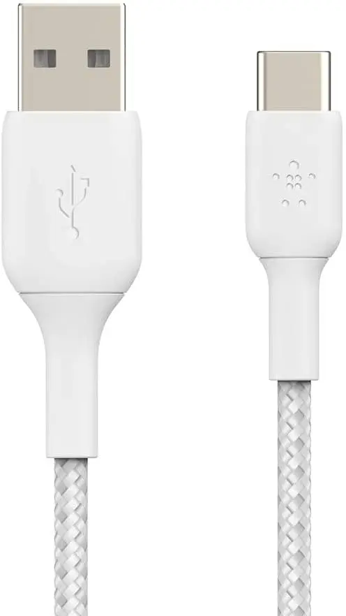 Кабель Belkin USB-A > USB-C заряджання/синхронізації 1м, 15Вт, Type-C, плетений, білий teh0013688 - фото 2