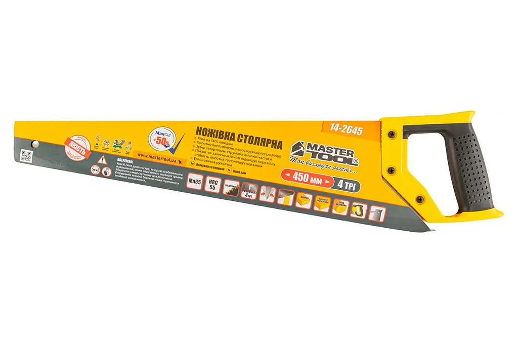 Ножівка ручна MasterTool по дереву 450 мм 4T х 1" х 2D подвійне заточування - фото 3