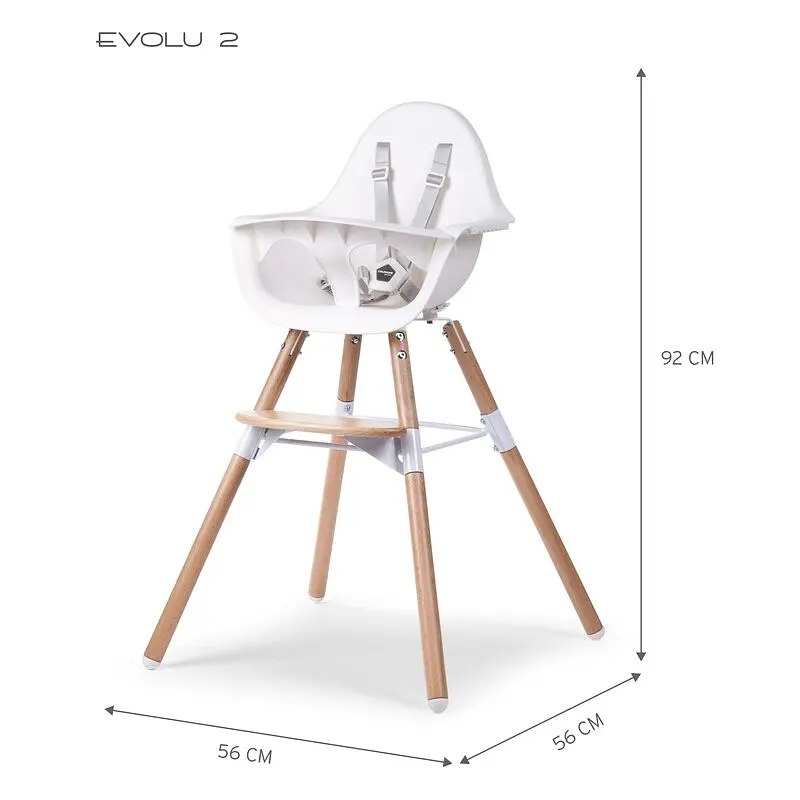 Стілець для годування Childhome Evolu 2 з бампером білий (CHEVOCHNW) - фото 9