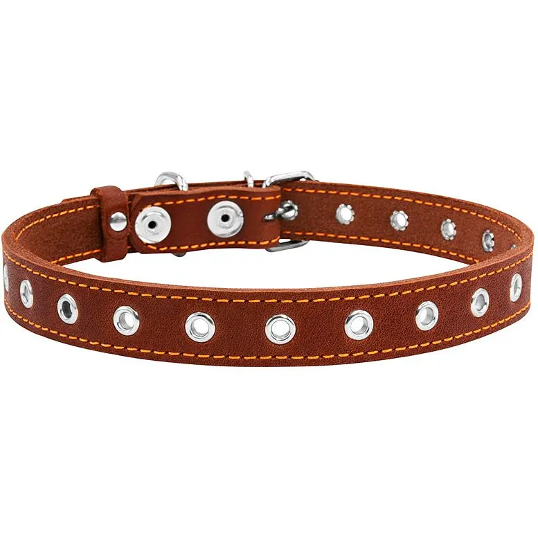 Ошейник для собак Collar, кожаный, безразмерный, 60х2,5 см, коричневый - фото 2