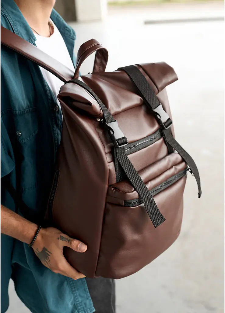 Чоловічий рюкзак ролл Sambag RollTop LTT шоколадний 41 x 30 x 16 см (24238020m) - фото 8