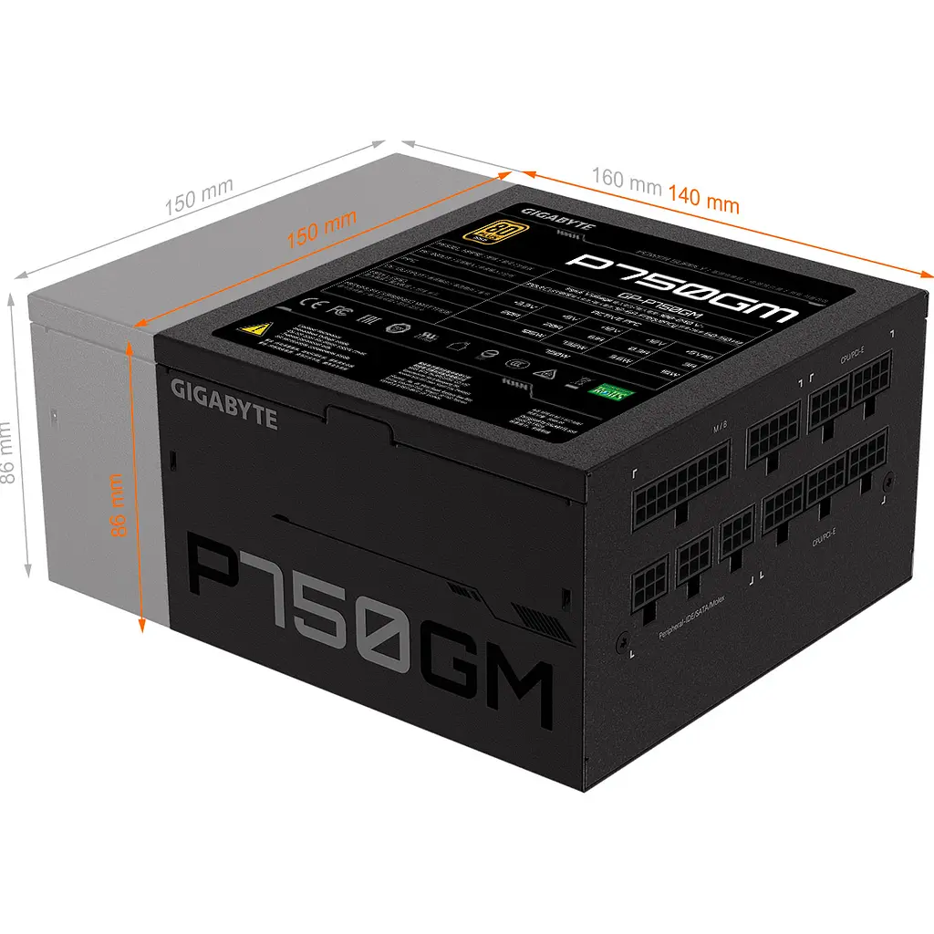 Блок питания Gigabyte P750GM 750W (GP-P750GM) [93736] - фото 8