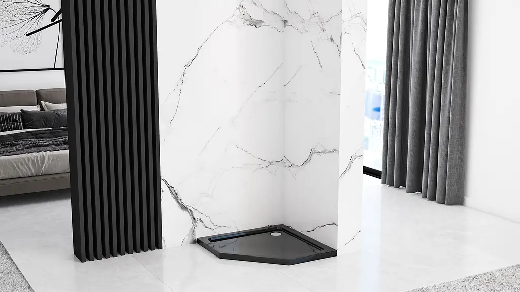 Душовий піддон Rea Diamond black 90x90 REA-K8543, Чорний - фото 6