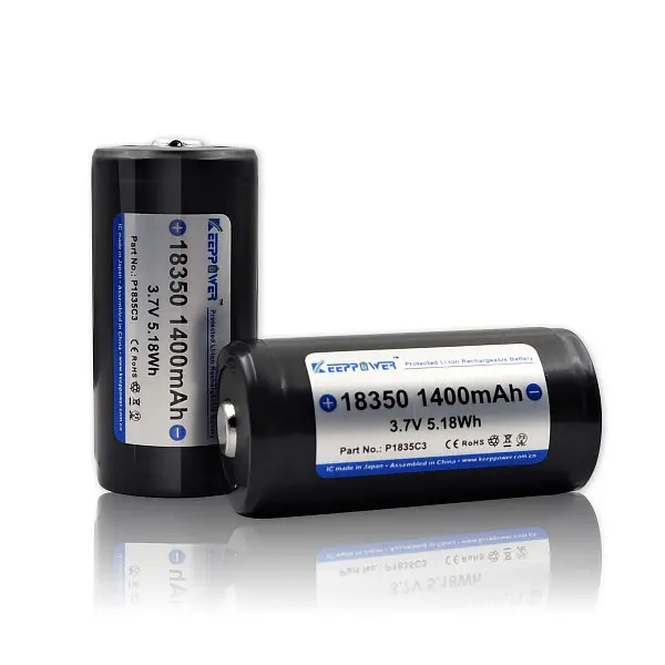 Акумулятор 18350 Keeppower P1835C3 1400 mAh (Чорний) - фото 6