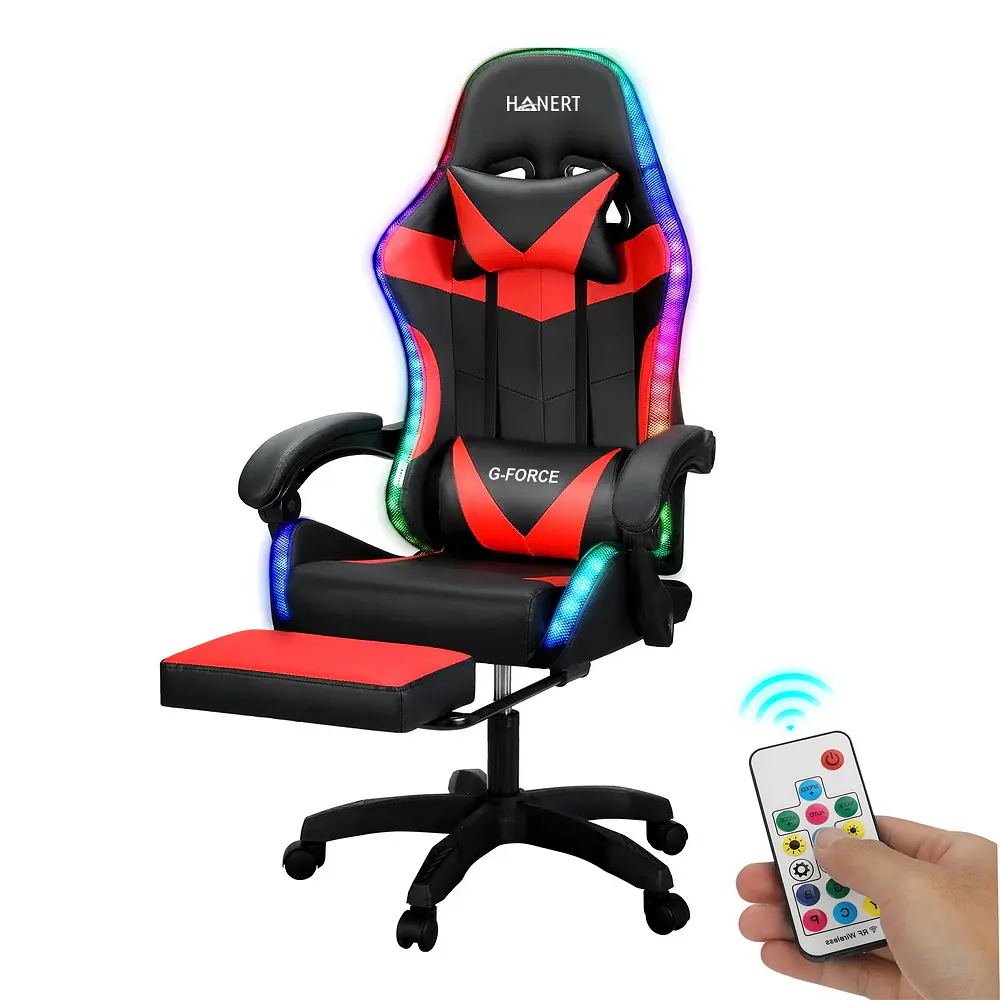 Крісло геймерське Hanert G-Force + RGB з підсвічуванням Red - фото 2